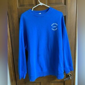 H&M’s over sized blue sweatshirt